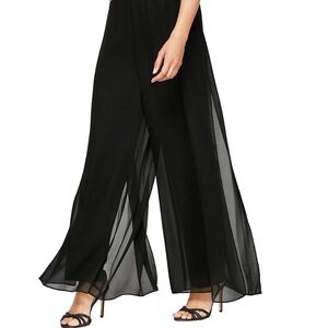 Alex Evenings Women's Full Length straight leg chiffon pants XL NWT
